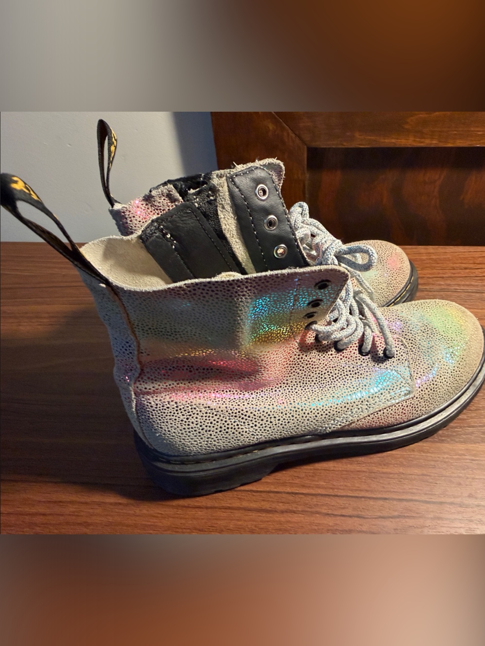 Dr. Martens 1460 Pascal J Iridescent Rainbow Suede Boots Sz 5 US L / Sz 4 US M